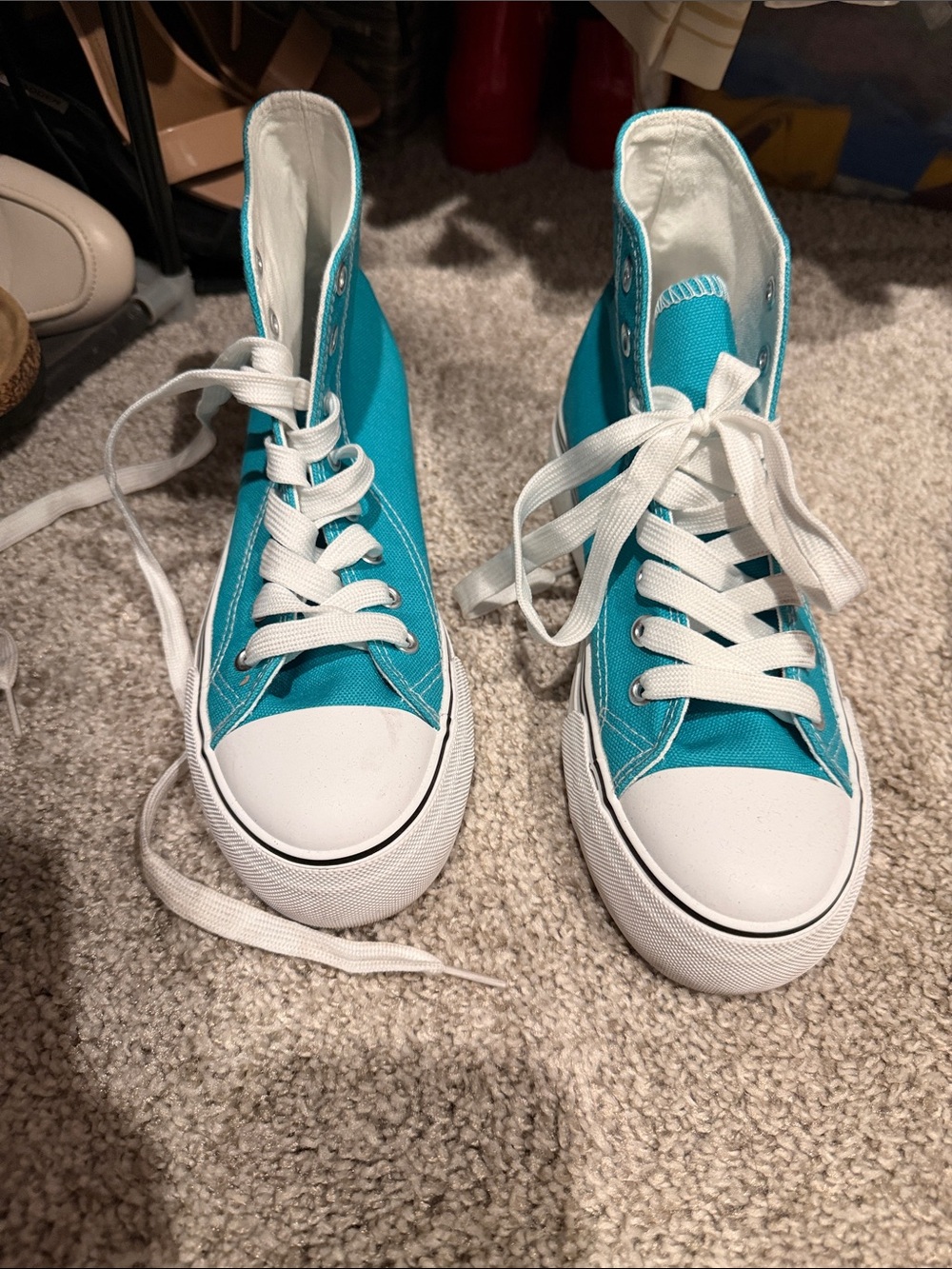 Amazon High-Top Sneakers in Teal and White